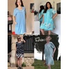 image:imageEkouaer Womens Zip Up Robe Lace Short Sleeve Bathrobes Knee Length Zipper Housecoat Lightweight NightgownsNavy Blue