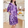 image:imageEkouaer Zipper Robes for Women 34 Sleeves Housecoat Knee Length Sleepwear Soft House Dresses with Pockets