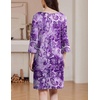 image:imageEkouaer Zipper Robes for Women 34 Sleeves Housecoat Knee Length Sleepwear Soft House Dresses with Pockets