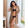 image:imageEkouaer Zipper Robes for Women Waffle Knit Bathrobes Short Lightweight Knee Length Loungewear with Pockets SXXLKhaki