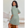 image:imageEkouaer Zipper Robes for Women Waffle Knit Bathrobes Short Lightweight Knee Length Loungewear with Pockets SXXLLight Green