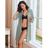 image:imageEkouaer Zipper Robes for Women Waffle Knit Bathrobes Short Lightweight Knee Length Loungewear with Pockets SXXLLight Green