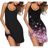 image:imageEkouaer 2 Pack Nightgowns for Women Racerback Sleeveless Night Shirt Sexy Sleep Dress Spaghetti Strap Sleepwear SXXXL2 PackblackCherry Blossoms