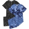 image:imageEkouaer 2 Pack Womens Pajama Sets Short Sleeve Sleepwear Top with Shorts Pjs Soft Comfy Loungewear SXXLTie Dye BlueBlack Sky