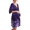 image:imageEkouaer 3 in 1 LaborDeliveryHospital Gown Maternity Dress Nursing Nightgown Sleepwear for BreastfeedingPurple Floral