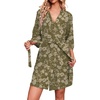 image:imageEkouaer Robes for Women Waffle Knit Bathrobe Soft Lightweight Knee Length Loungewear SXXLArmy Green Floral