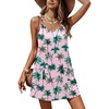 image:imageEkouaer Swimsuit Coverup for Women Sleeveless V Neck Bathing Suit Cover Up Summer Swimwear Beach Cover Ups with PocketsCoconut Tree Light Pink