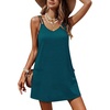 image:imageEkouaer Swimsuit Coverup for Women Sleeveless V Neck Bathing Suit Cover Up Summer Swimwear Beach Cover Ups with PocketsTeal Blue