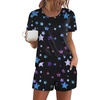 image:imageEkouaer Womens Pajama Sets Short Sleeve Pjs 2 Piece Top and Shorts Sleepwear Comfy Soft Lounge Sets with PocketsBlack Star