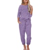 image:imageEkouaer Womens Pajamas Set Long Sleeve Loungewear Soft Lounge Set Joggers with PocketsLavender