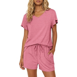 image:imageEkouaer Pajamas Set Women Casual Ruffle Sleeves Soft Comfy Loungewear Set with PocketsGray Purple