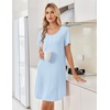 image:imageEkouaer Bamboo Viscose Nightgowns for Women Short Sleeve Sleep Shirts T Shirt Night Gown Cooling Pajama Dress Soft SleepwearBaby Blue