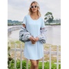 image:imageEkouaer Bamboo Viscose Nightgowns for Women Short Sleeve Sleep Shirts T Shirt Night Gown Cooling Pajama Dress Soft SleepwearBaby Blue