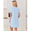 image:imageEkouaer Bamboo Viscose Nightgowns for Women Short Sleeve Sleep Shirts T Shirt Night Gown Cooling Pajama Dress Soft SleepwearBaby Blue