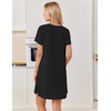 image:imageEkouaer Bamboo Viscose Nightgowns for Women Short Sleeve Sleep Shirts T Shirt Night Gown Cooling Pajama Dress Soft SleepwearBlack
