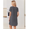 image:imageEkouaer Bamboo Viscose Nightgowns for Women Short Sleeve Sleep Shirts T Shirt Night Gown Cooling Pajama Dress Soft SleepwearDark Grey