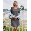 image:imageEkouaer Bamboo Viscose Nightgowns for Women Short Sleeve Sleep Shirts T Shirt Night Gown Cooling Pajama Dress Soft SleepwearDark Grey