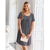 image:imageEkouaer Bamboo Viscose Nightgowns for Women Short Sleeve Sleep Shirts T Shirt Night Gown Cooling Pajama Dress Soft SleepwearDark Grey