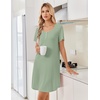 image:imageEkouaer Bamboo Viscose Nightgowns for Women Short Sleeve Sleep Shirts T Shirt Night Gown Cooling Pajama Dress Soft SleepwearLight Green