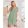 image:imageEkouaer Bamboo Viscose Nightgowns for Women Short Sleeve Sleep Shirts T Shirt Night Gown Cooling Pajama Dress Soft SleepwearLight Green