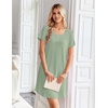image:imageEkouaer Bamboo Viscose Nightgowns for Women Short Sleeve Sleep Shirts T Shirt Night Gown Cooling Pajama Dress Soft SleepwearLight Green