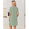image:imageEkouaer Bamboo Viscose Nightgowns for Women Short Sleeve Sleep Shirts T Shirt Night Gown Cooling Pajama Dress Soft SleepwearLight Green