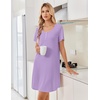image:imageEkouaer Bamboo Viscose Nightgowns for Women Short Sleeve Sleep Shirts T Shirt Night Gown Cooling Pajama Dress Soft SleepwearLilac