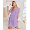 image:imageEkouaer Bamboo Viscose Nightgowns for Women Short Sleeve Sleep Shirts T Shirt Night Gown Cooling Pajama Dress Soft SleepwearLilac
