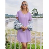 image:imageEkouaer Bamboo Viscose Nightgowns for Women Short Sleeve Sleep Shirts T Shirt Night Gown Cooling Pajama Dress Soft SleepwearLilac