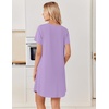 image:imageEkouaer Bamboo Viscose Nightgowns for Women Short Sleeve Sleep Shirts T Shirt Night Gown Cooling Pajama Dress Soft SleepwearLilac