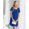 image:imageEkouaer Bamboo Viscose Nightgowns for Women Short Sleeve Sleep Shirts T Shirt Night Gown Cooling Pajama Dress Soft SleepwearNavy