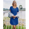 image:imageEkouaer Bamboo Viscose Nightgowns for Women Short Sleeve Sleep Shirts T Shirt Night Gown Cooling Pajama Dress Soft SleepwearNavy