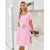image:imageEkouaer Bamboo Viscose Nightgowns for Women Short Sleeve Sleep Shirts T Shirt Night Gown Cooling Pajama Dress Soft SleepwearPink