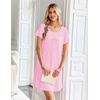 image:imageEkouaer Bamboo Viscose Nightgowns for Women Short Sleeve Sleep Shirts T Shirt Night Gown Cooling Pajama Dress Soft SleepwearPink