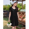 image:imageEkouaer Cotton Nightgowns for Women Short Sleeve Sleep Shirts TShirt Dress V Neck Nightshirt S3XLBlack