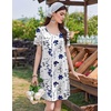 image:imageEkouaer Cotton Nightgowns for Women Short Sleeve Sleep Shirts TShirt Dress V Neck Nightshirt S3XLBlue Branches