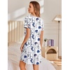 image:imageEkouaer Cotton Nightgowns for Women Short Sleeve Sleep Shirts TShirt Dress V Neck Nightshirt S3XLBlue Branches