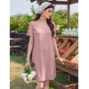 image:imageEkouaer Cotton Nightgowns for Women Short Sleeve Sleep Shirts TShirt Dress V Neck Nightshirt S3XLDusty Pink