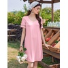 image:imageEkouaer Cotton Nightgowns for Women Short Sleeve Sleep Shirts TShirt Dress V Neck Nightshirt S3XLPink