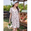 image:imageEkouaer Cotton Nightgowns for Women Short Sleeve Sleep Shirts TShirt Dress V Neck Nightshirt S3XLPink Flower