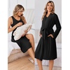 image:imageEkouaer Maternity Nursing Gown and Robe Set Labor Delivery Hosptial Nursing Dress Pregnancy Clothes SXXLBlack
