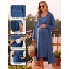 image:imageEkouaer Maternity Nursing Gown and Robe Set Labor Delivery Hosptial Nursing Dress Pregnancy Clothes SXXLBlue