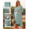 image:imageEkouaer Maternity Nursing Gown and Robe Set Labor Delivery Hosptial Nursing Dress Pregnancy Clothes SXXLCeladon Green