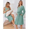 image:imageEkouaer Maternity Nursing Gown and Robe Set Labor Delivery Hosptial Nursing Dress Pregnancy Clothes SXXLCeladon Green