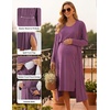 image:imageEkouaer Maternity Nursing Gown and Robe Set Labor Delivery Hosptial Nursing Dress Pregnancy Clothes SXXLGray Purple