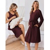 image:imageEkouaer Maternity Nursing Gown and Robe Set Labor Delivery Hosptial Nursing Dress Pregnancy Clothes SXXLMaroon