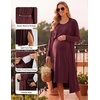 image:imageEkouaer Maternity Nursing Gown and Robe Set Labor Delivery Hosptial Nursing Dress Pregnancy Clothes SXXLMaroon