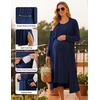 image:imageEkouaer Maternity Nursing Gown and Robe Set Labor Delivery Hosptial Nursing Dress Pregnancy Clothes SXXLNavy Blue