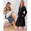 image:imageEkouaer Maternity Nursing Gown and Robe Set Labor Delivery Hosptial Nursing Dress Pregnancy Clothes SXXLPink Flower Black