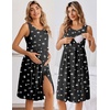 image:imageEkouaer Maternity Nursing Gown and Robe Set Labor Delivery Hosptial Nursing Dress Pregnancy Clothes SXXLWhite Flower Black